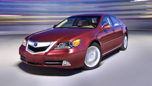 Preview wallpaper acura, rl, red, front view, cars, style, movement, speed, space