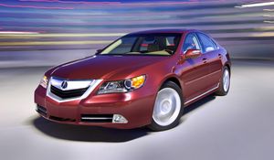 Preview wallpaper acura, rl, red, front view, cars, style, movement, speed, space