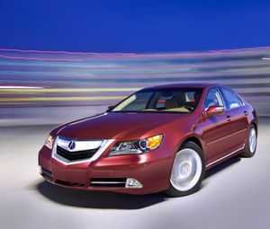 Preview wallpaper acura, rl, red, front view, cars, style, movement, speed, space