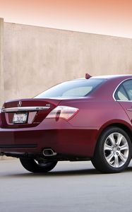 Preview wallpaper acura, rl, red, side view, sedan, style, cars