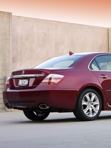 Preview wallpaper acura, rl, red, side view, sedan, style, cars