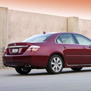 Preview wallpaper acura, rl, red, side view, sedan, style, cars