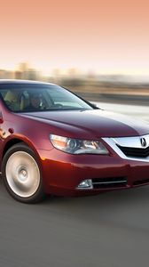 Preview wallpaper acura, rl, red, side view, style, cars, speed, city