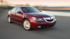 Preview wallpaper acura, rl, red, side view, style, cars, speed, city