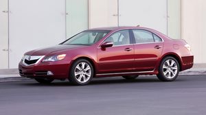 Preview wallpaper acura, rl, red, side view, style, sedan, auto, asphalt