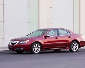 Preview wallpaper acura, rl, red, side view, style, sedan, auto, asphalt