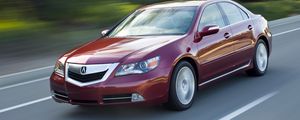 Preview wallpaper acura, rl, red, front view, style, sedan, auto, speed, movement, nature, asphalt