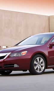 Preview wallpaper acura, rl, red, side view, style, sedan, auto, asphalt