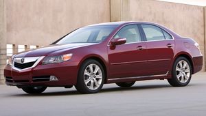 Preview wallpaper acura, rl, red, side view, style, sedan, auto, asphalt