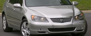 Preview wallpaper acura, rl, silver metallic, front view, auto, grass