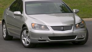 Preview wallpaper acura, rl, silver metallic, front view, auto, grass