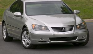 Preview wallpaper acura, rl, silver metallic, front view, auto, grass