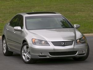 Preview wallpaper acura, rl, silver metallic, front view, auto, grass