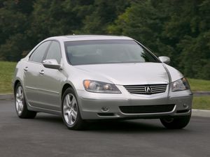 Preview wallpaper acura, rl, silver metallic, front view, auto, grass, motion