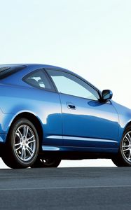 Preview wallpaper acura, rsx, 2005, blue, side view, style, cars, asphalt