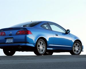 Preview wallpaper acura, rsx, 2005, blue, side view, style, cars, asphalt