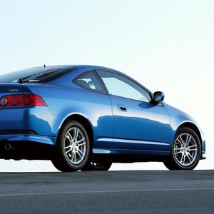 Preview wallpaper acura, rsx, 2005, blue, side view, style, cars, asphalt