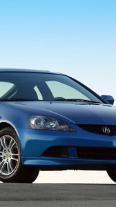 Preview wallpaper acura, rsx, 2005, blue, front view, style, cars, sky