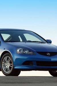 Preview wallpaper acura, rsx, 2005, blue, front view, style, cars, sky