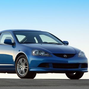 Preview wallpaper acura, rsx, 2005, blue, front view, style, cars, sky