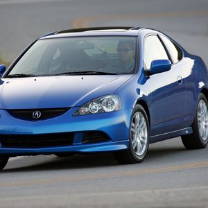 Preview wallpaper acura, rsx, 2005, blue, front view, style, cars, road