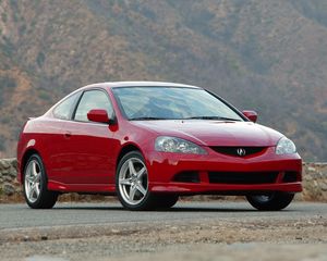 Preview wallpaper acura, rsx, 2005, red, front view, style, cars, mountains, asphalt