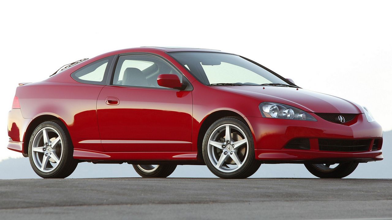Wallpaper acura, rsx, 2005, red, side view, style, cars, asphalt