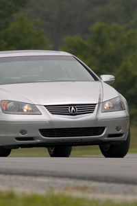 Preview wallpaper acura, rsx, gray metallic, front view, style, cars, asphalt, trees