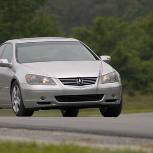 Preview wallpaper acura, rsx, gray metallic, front view, style, cars, asphalt, trees