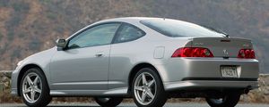 Preview wallpaper acura, rsx, metallic gray, side view, style, cars, mountains, asphalt