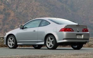Preview wallpaper acura, rsx, metallic gray, side view, style, cars, mountains, asphalt