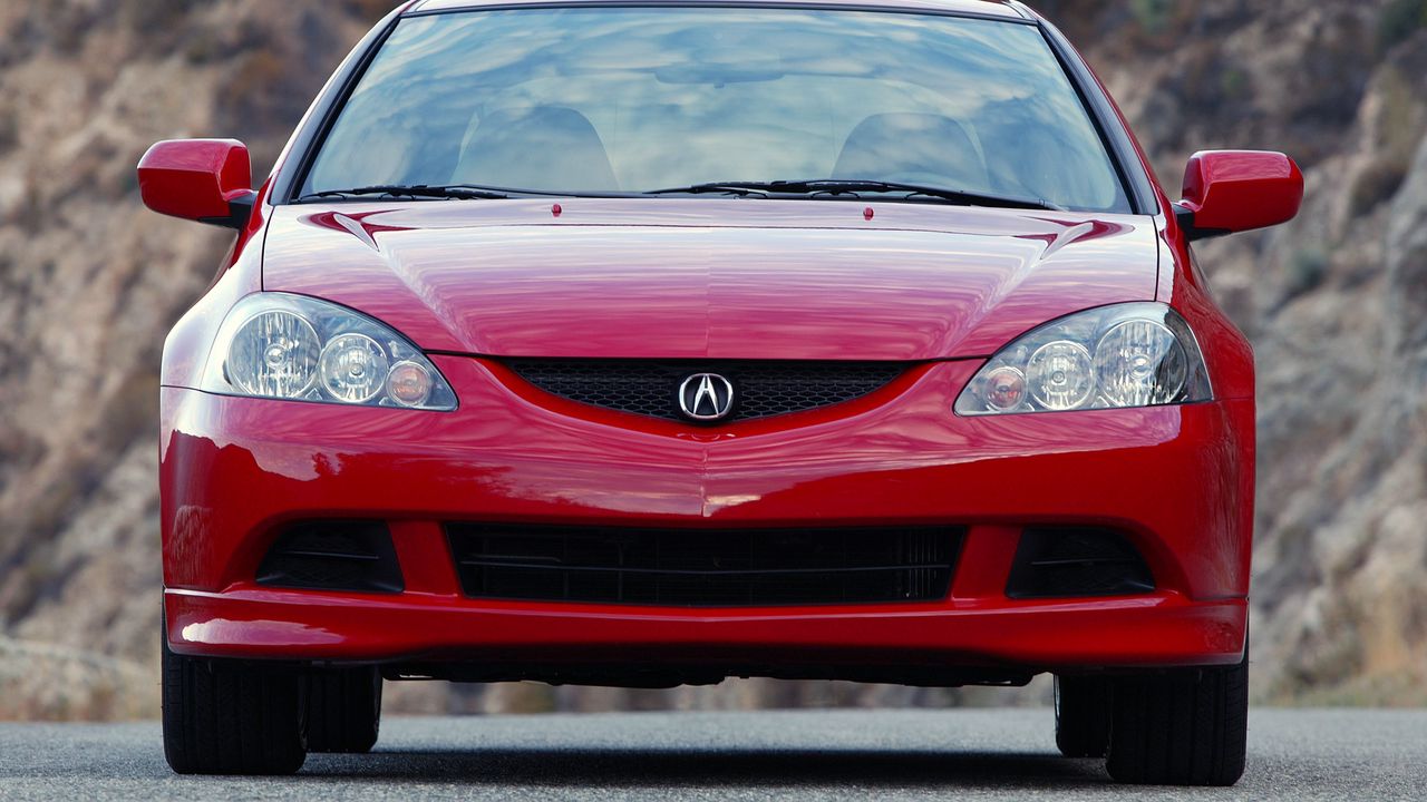 Wallpaper acura, rsx, red, front view, style, cars, nature, asphalt