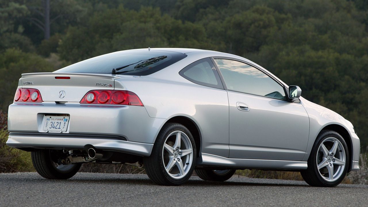 Wallpaper acura, rsx, silver metallic, side view, style, cars, forest, nature