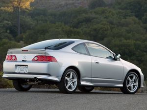 Preview wallpaper acura, rsx, silver metallic, side view, style, cars, forest, nature