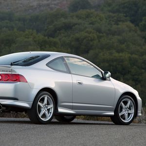 Preview wallpaper acura, rsx, silver metallic, side view, style, cars, forest, nature