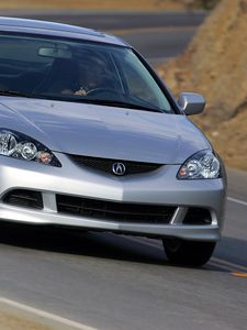 Preview wallpaper acura, rsx, silver metallic, front view, style, cars, road