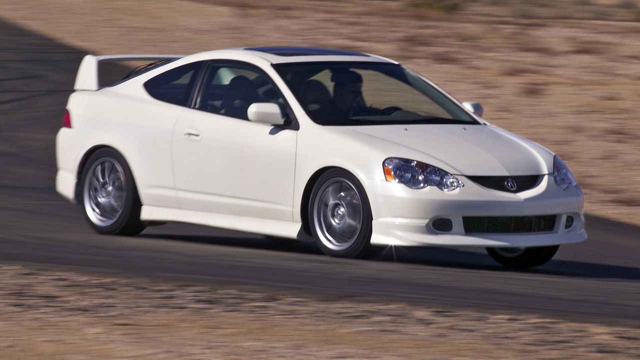 Wallpaper acura, rsx, white, rear view, style, cars, speed, nature