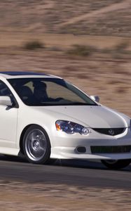 Preview wallpaper acura, rsx, white, rear view, style, cars, speed, nature