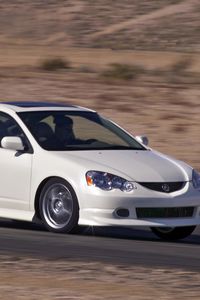 Preview wallpaper acura, rsx, white, rear view, style, cars, speed, nature