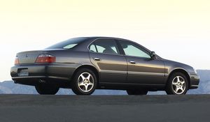 Preview wallpaper acura, tl, 2002, gray, side view, style, cars, asphalt