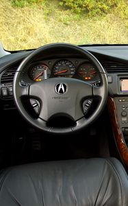 Preview wallpaper acura, tl, 2002, salon, interior, steering wheel, speedometer, grass