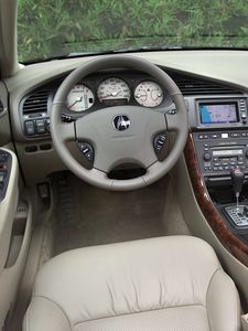 Preview wallpaper acura, tl, 2002, interior, salon, steering wheel, speedometer