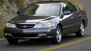 Preview wallpaper acura, tl, 2002, blue, front view, style, cars, mountains, asphalt