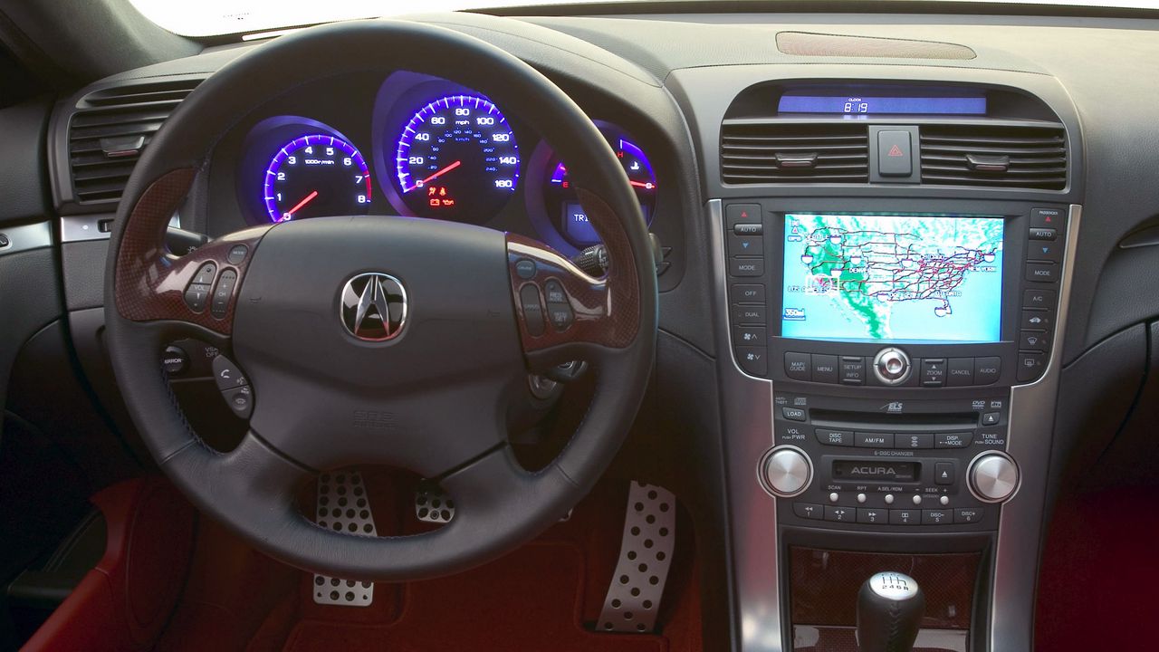 Wallpaper acura, tl, 2003, concept car, salon, interior, steering wheel, speedometer