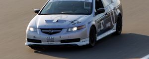 Preview wallpaper acura, tl, 2004, white, front view, style, sports, cars, speed, grass