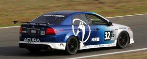 Preview wallpaper acura, tl, 2004, blue, side view, style, sports, cars, speed, grass, asphalt
