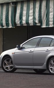 Preview wallpaper acura, tl, 2004, silver metallic, side view, style, cars, street, asphalt