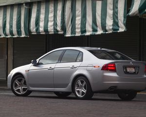 Preview wallpaper acura, tl, 2004, silver metallic, side view, style, cars, street, asphalt