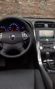 Preview wallpaper acura, tl, 2004, salon, interior, steering wheel, speedometer