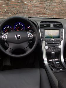 Preview wallpaper acura, tl, 2004, salon, interior, steering wheel, speedometer